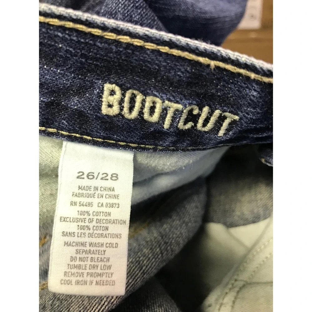 American Eagle Boys Bootcut Jeans Dark Wash‎ Blue Denim 26x28 100% Cotton